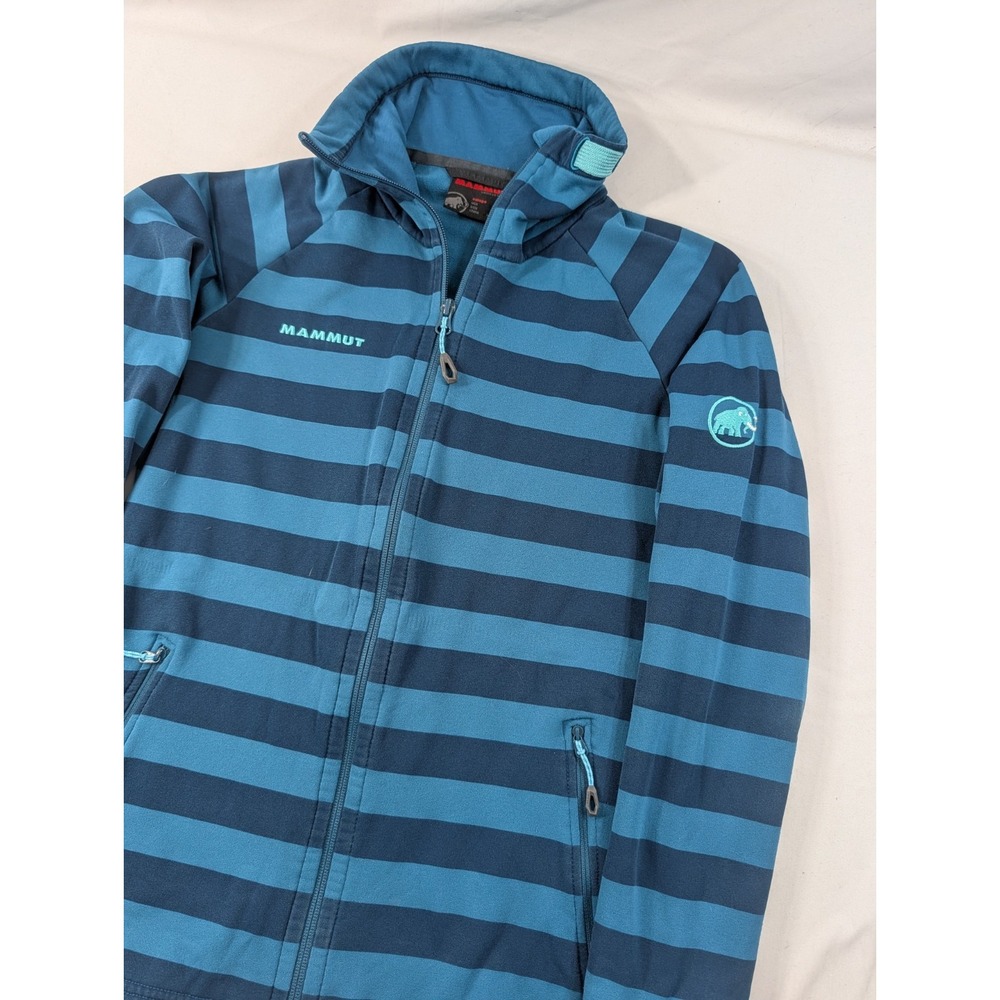 Mammut Hera Fleece Striped Jacket Women's Size Medium Blue  Full Zip High Collar